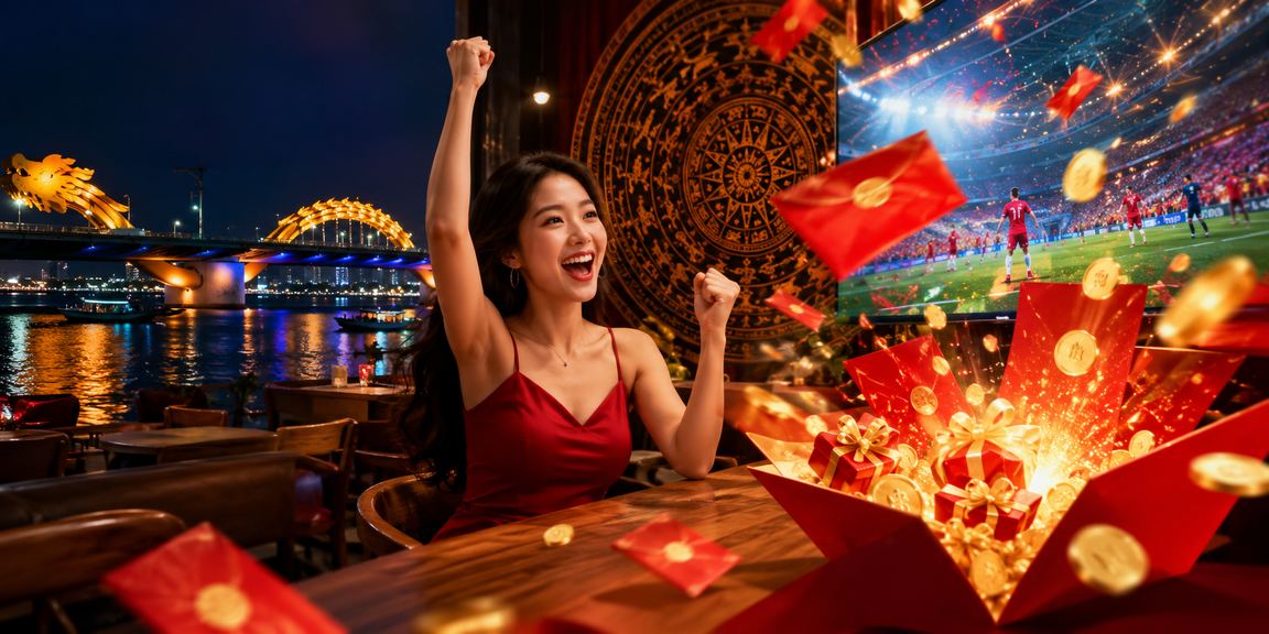 Người chơi nhận thưởng đỏ và thưởng thức cà phê Đà Nẵng trong khi dùng ứng dụng cá cược