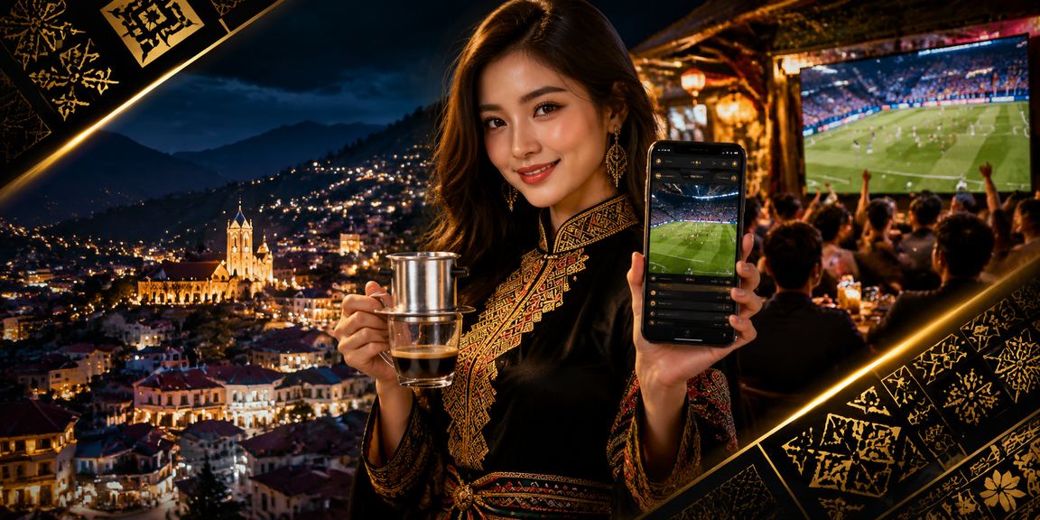Người chơi tại Sa Pa xem bóng đá và đặt cược thể thao bên ly cà phê sương mù